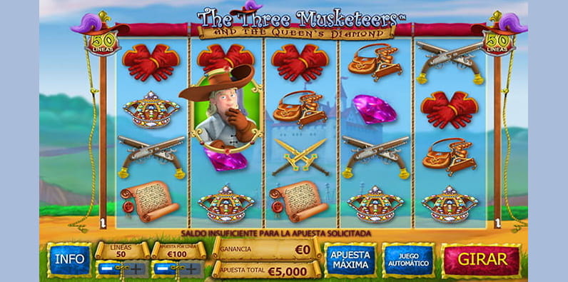 El juego de Playtech The Three Musketeers and the Queen´s Diamond
