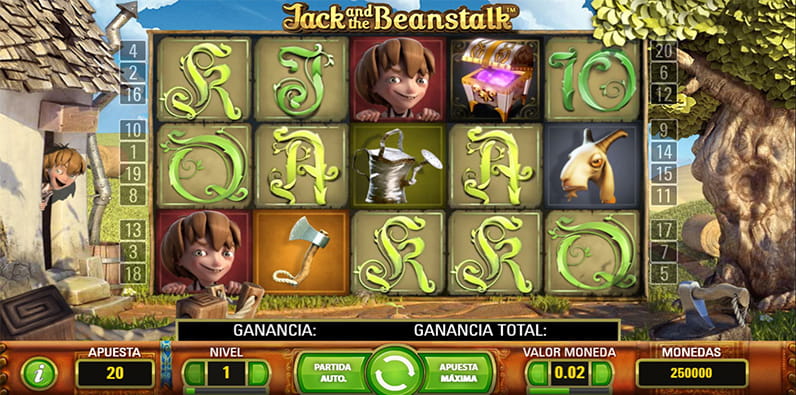Tragaperras de dibujos animados Jack and the Beanstalk de NetEnt
