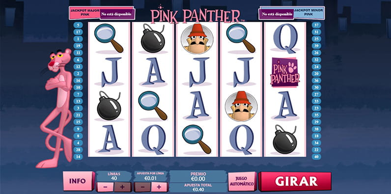 El juego de casino de dibujos animados Pink Panther de Playtech