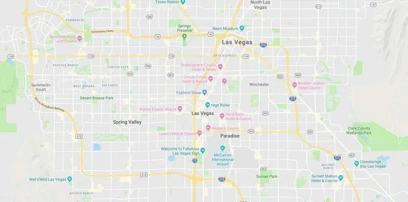 Mapa del Strip de Las Vegas