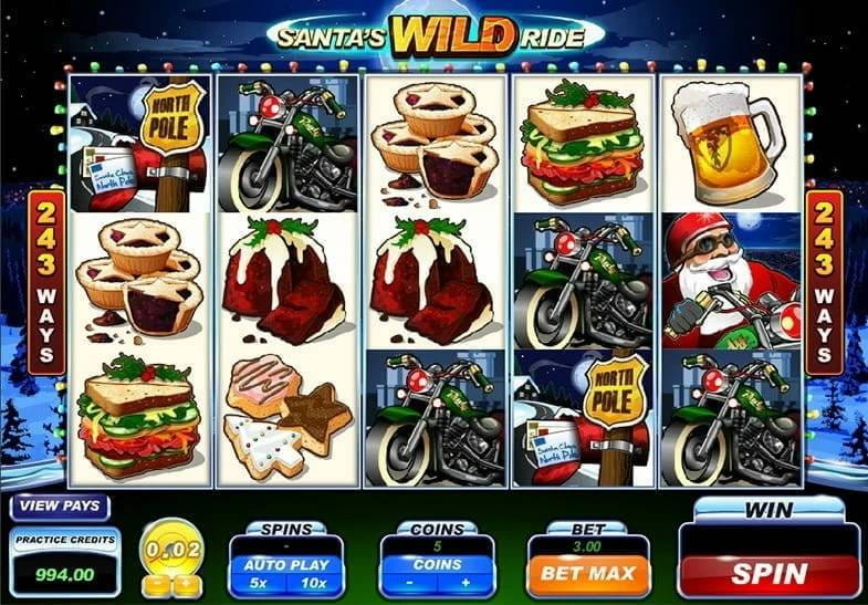 Captura de pantalla de la slot Santa's Wild Ride