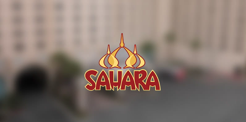 El logo del hotel y casino Sahara en Las Vegas