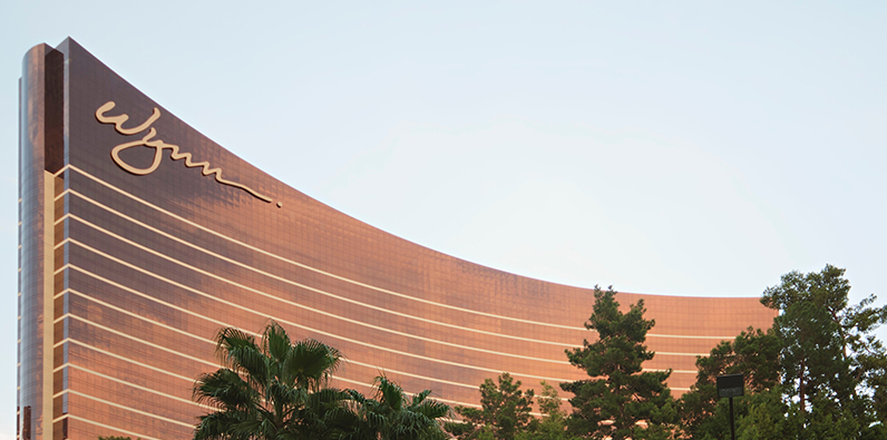 Façade du bâtiment de l'hôtel et du Casino Wynn à Las Vegas