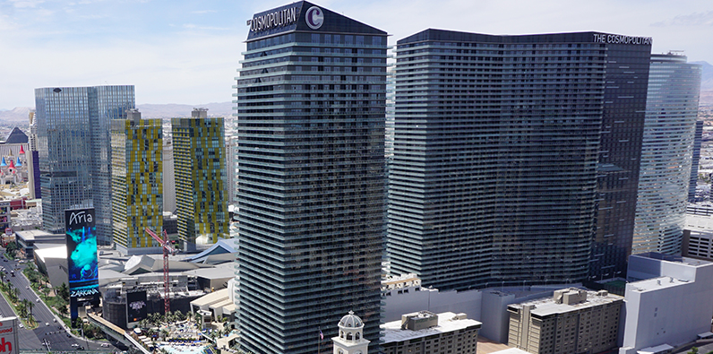 Vue aérienne de l'hôtel Cosmopolitan à Las Vegas