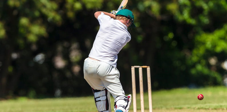 Jugadores de críquet durante el juego