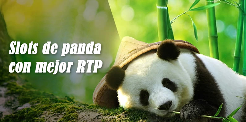 Ours panda avec chapeau chinois et les mots "Panda slots avec le meilleur RTP"