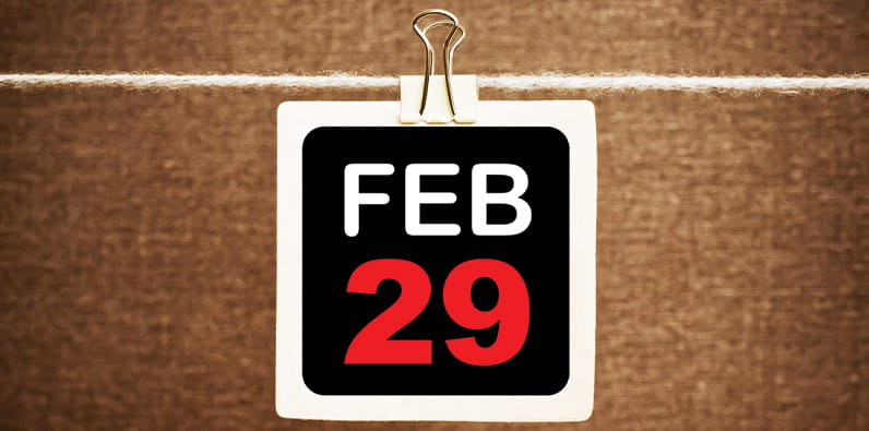 Un panneau avec la date du 29 février
